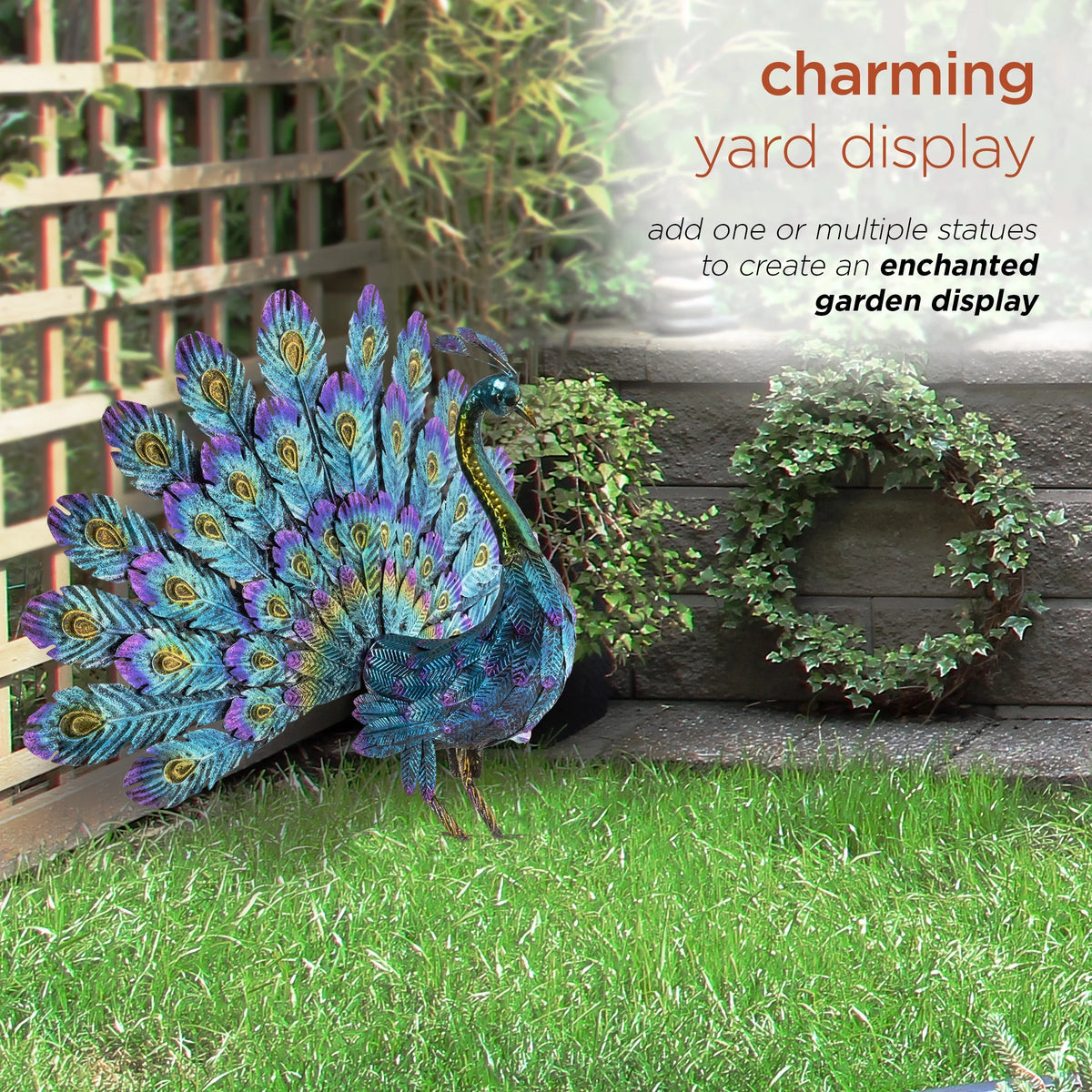 22" Peacock Garden Statue C251