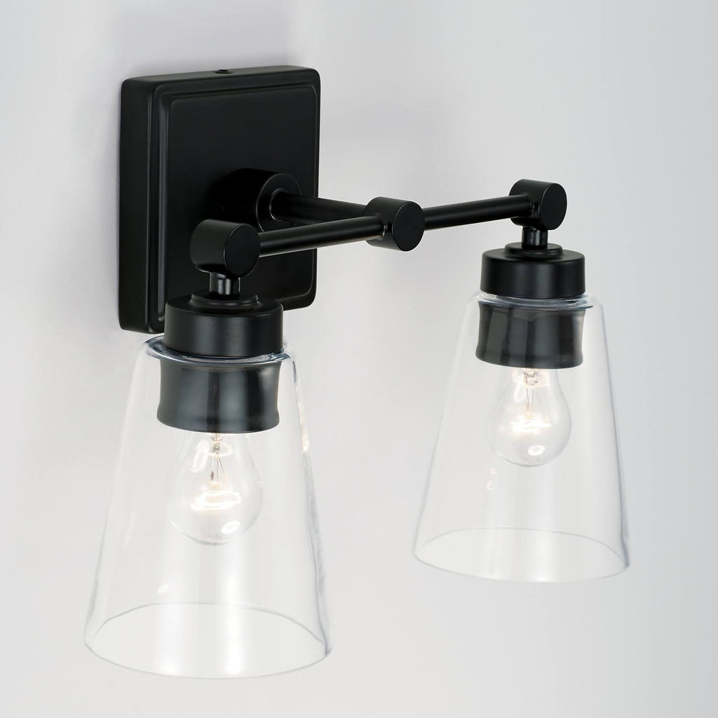 2 Light Vanity Matte Black F499