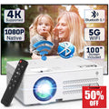4K 1080P Wifi Bluetooth Projector with 100 Screen L46299