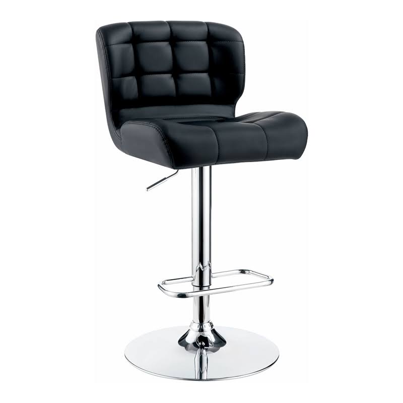 Black Faux Leather Adjustable Bar Stool B4591
