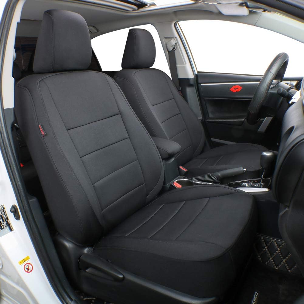 Black/Gray Leatherette Car Seat Covers D64552