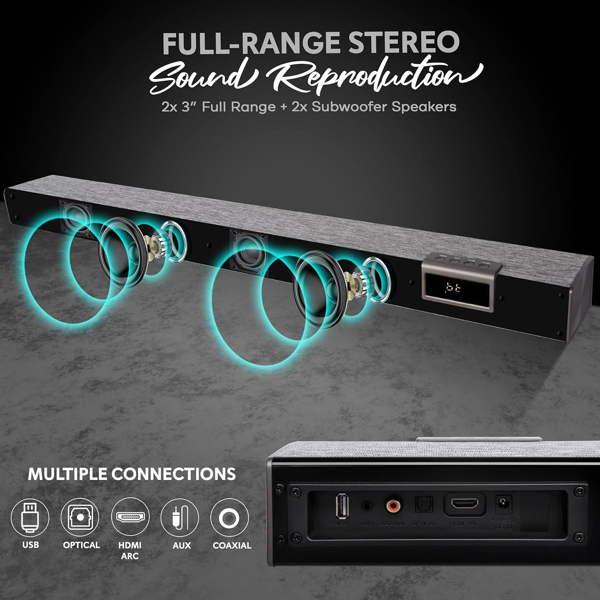 60W Bluetooth Sound Bar with Remote Control Z133329
