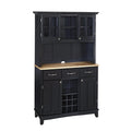 Black Wood Buffet with Hutch S91792