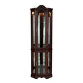 Mahogany Lighted Corner Curio Cabinet M820
