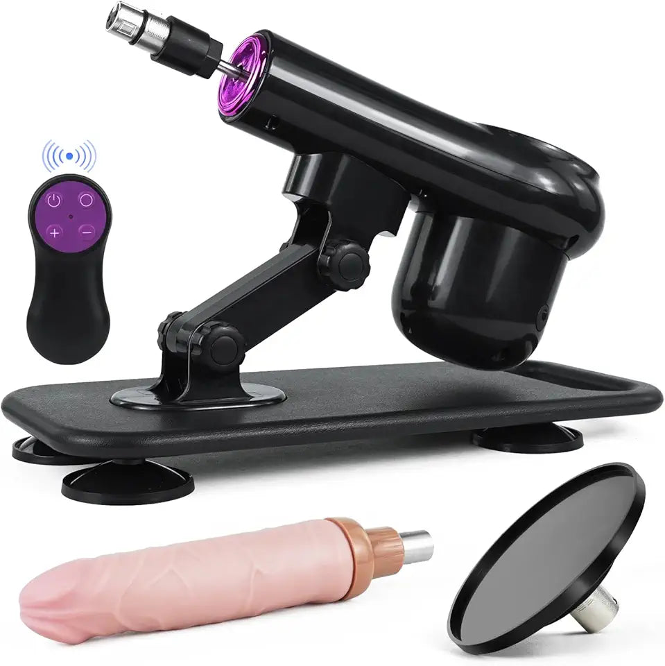 Automatic Thrusting Sex Machine with Dildo and Suction Cup Attachments D86419