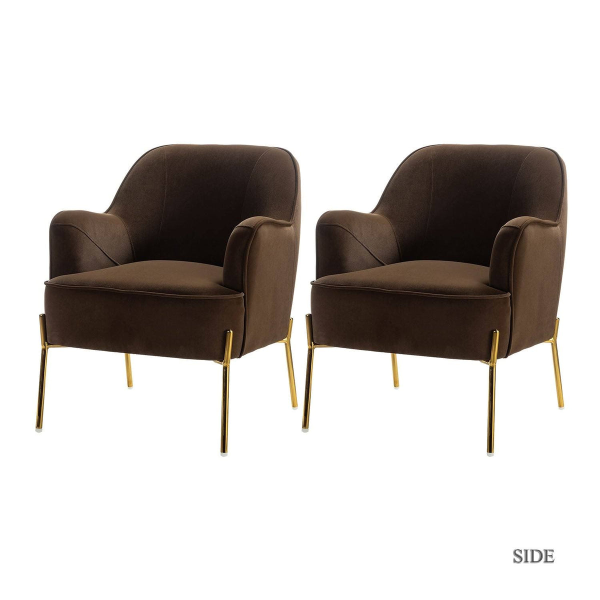 Teal Accent Chair with Gold Legs, Set of 2 J3781