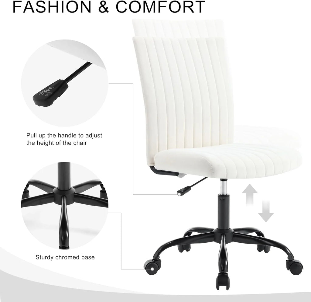 Velvet Swivel Desk Chair with Wheels M6917