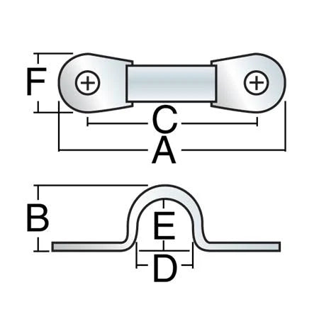 Bag of 100 Low Profile Eye Straps V79002
